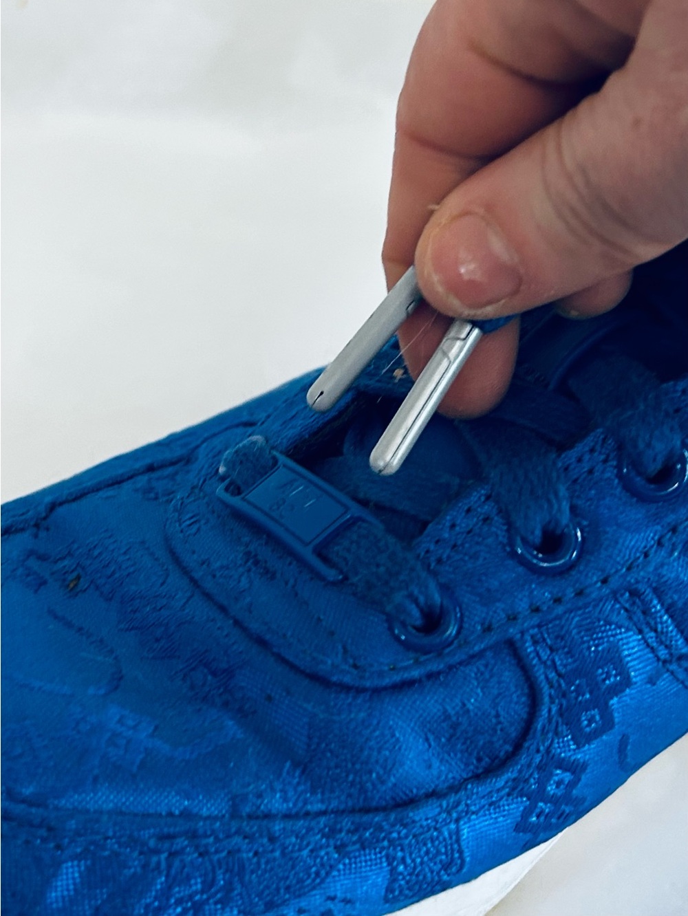 Nike Air Force 1 Low Blue Clot Silk Low-Top Sneakers with Gum Outsole - Picture 12 of 12